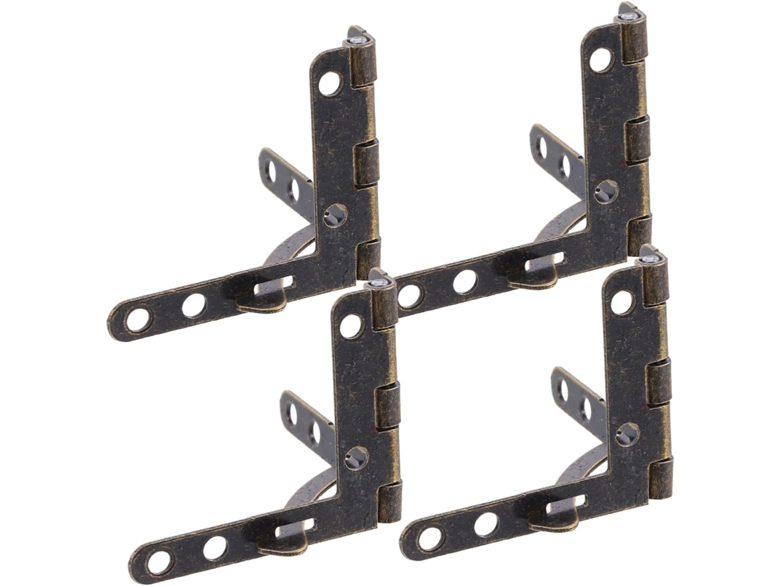 Dobradiças De Metal Antigas Com 8 Furos Para Caixas Madeira, Conjunto