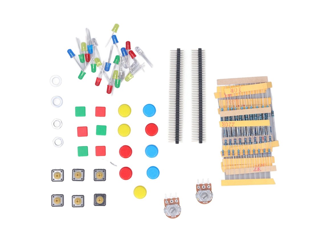Kit de Componentes Eletrônicos com Resistores Leds Potenciômetro para Raspberry Pi | S/MARCA