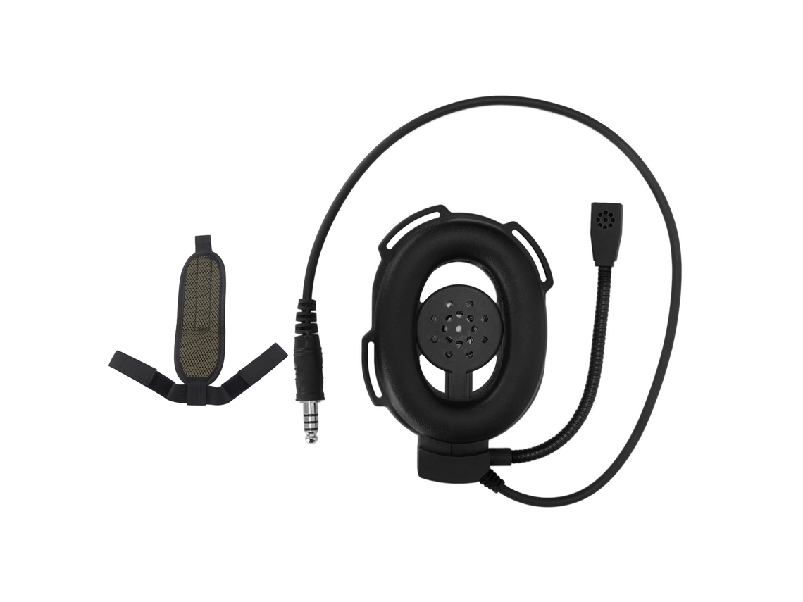 Aetheria fone de Ouvido Unilateral para Capacete de Motocicleta com Conector Militar Padrão Preto