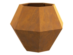 Conjunto 1 Vaso De Exterior Vidaxl Castanho Aço (75 X 75 X 60 Cm)