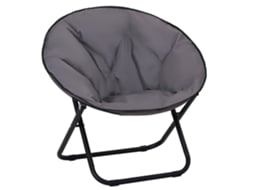 Cadeira Dobrável Tecido Oxford e Metal Cor Cinzento 80x80x75 cm Outsunny