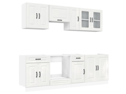 Conjunto 8 Armário de Cozinha Conjunto Kalmar VIDAXL Branco Brilhante