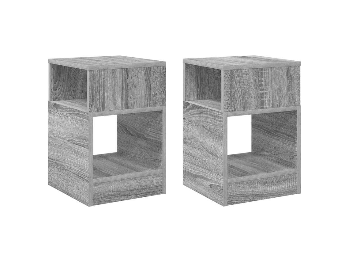 Mesa de Apoio 2 Pcs Cinza Sonoma 30,5 X 30 X 45 Cm MAISON EXCLUSIVE