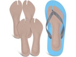 Packove 2 Pares De Palmilhas Acolchoadas Para Conforto E Suporte, Feitas De Couro Sintético, Design Discreto Bege Para