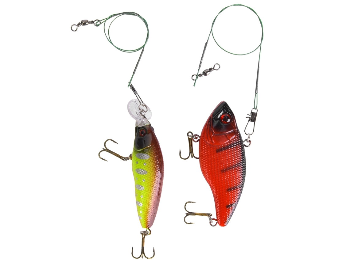 Lure Bait Set (attracts Fish, Sharp Treble Hooks) 2pcs Boxed Vib Minnow Double Fish Fishing Lure Tackle