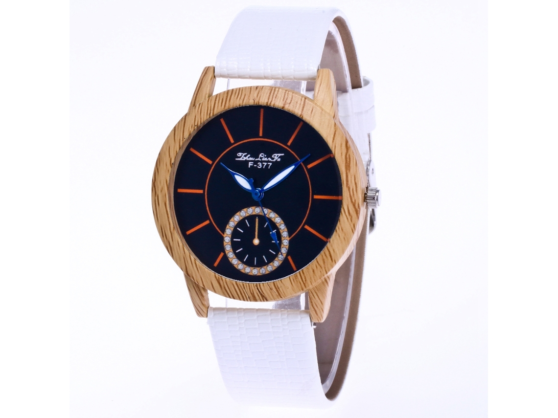 Relógio de Pulso Feminino Analógico de Quartzo com Pulseira Pu Clássico Casual Preto