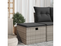 Banco De Jardim | Banco Exterior Com Almofadão 55x55x37 Cm Vime Pe Cinzento Lovely Home