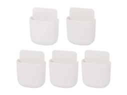 Suporte de Parede Autoadesivo para Celular e Controles, 5 Peças, Branco | S/MARCA