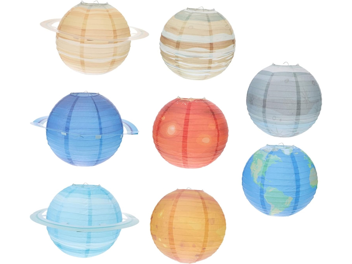 Conjunto De 8 Lanternas De Papel Do Sistema Solar Para Decoração De Festas De Aniversário Com Tema E Gokoco