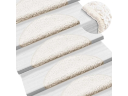 Vidaxl Tapetes De Escada 15 Peças 56x17x3 Cm Branco Semicircular