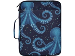 Pasta Organizadora Expansível Com 3-argolas Blue Octopus Ocean, Impermeável E Ideal Escola, Escritório E Viagens
