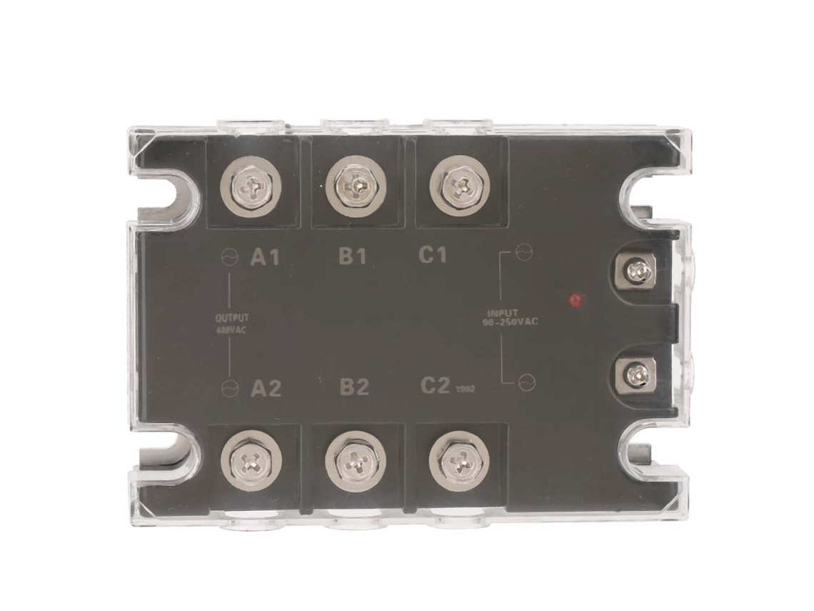 Relé de Estado Sólido Trifásico Veloriskku SSR 25AA 25A 90-250VAC a 24-480VAC