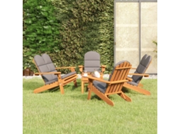 Vidaxl 5 Pcs Conjunto Lounge Jardim Adirondack Madeira Acácia Maciça