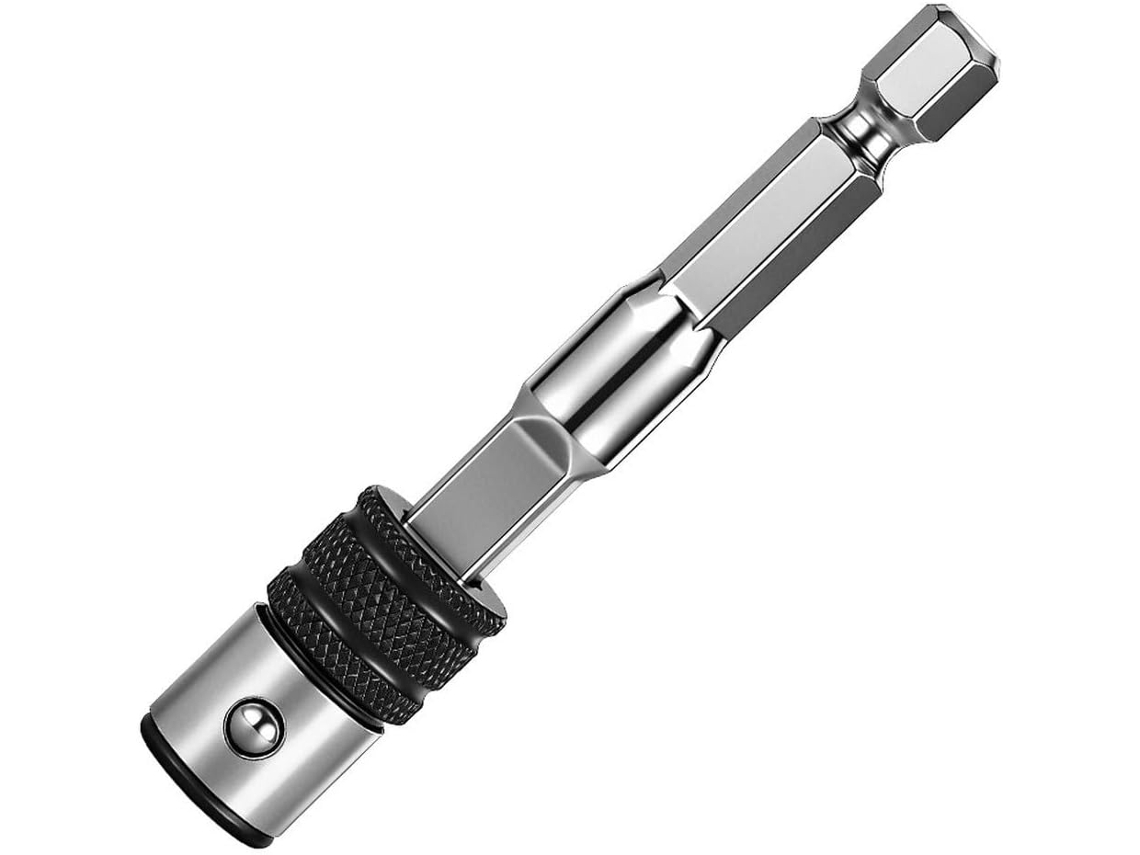 De Extensão Soquete Troca Rápida 6,35 Mm, Aço Para Pontas Chave Fenda E Prateado