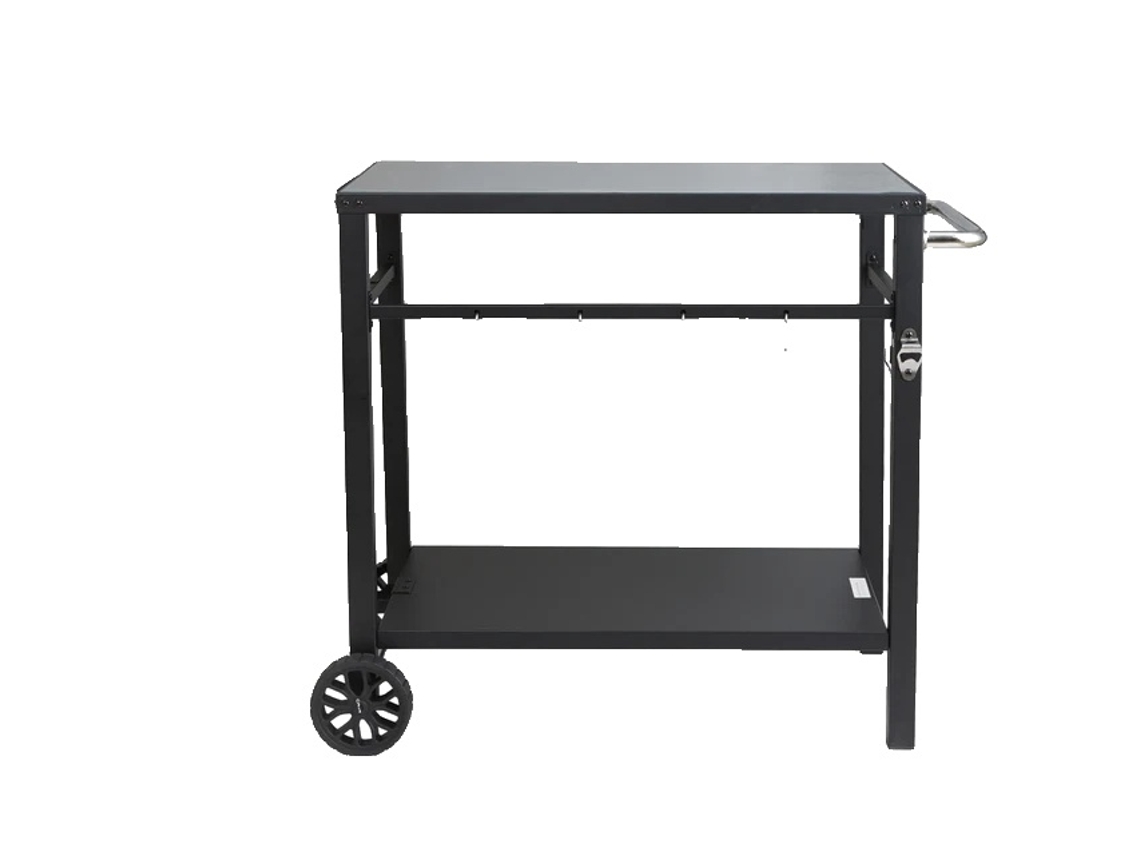 Mesa Carrinho De Jantar, Design De Prateleira Dupla, Dobrável E Móvel,85x55cm Iron Oem