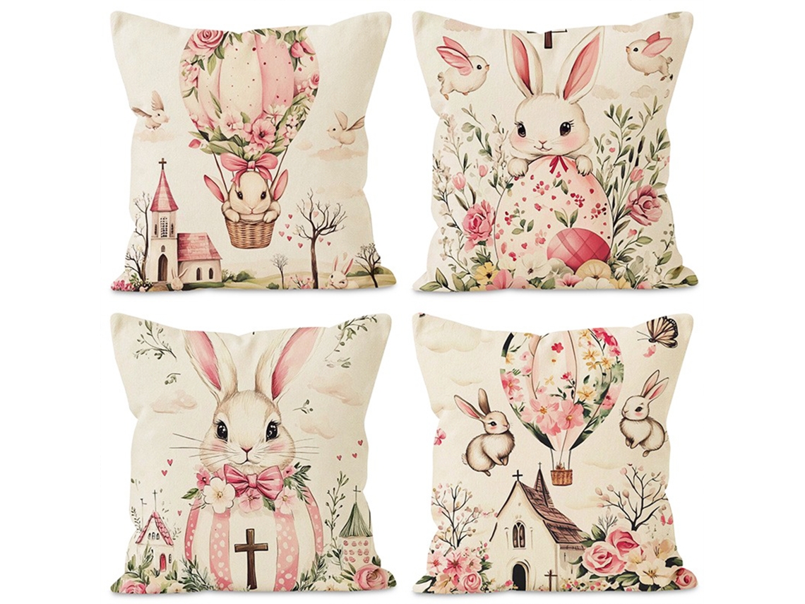 Capa De Almofada Laxiscreed Coelho Da Páscoa Estampada Para Decoração De Sala E Quarto