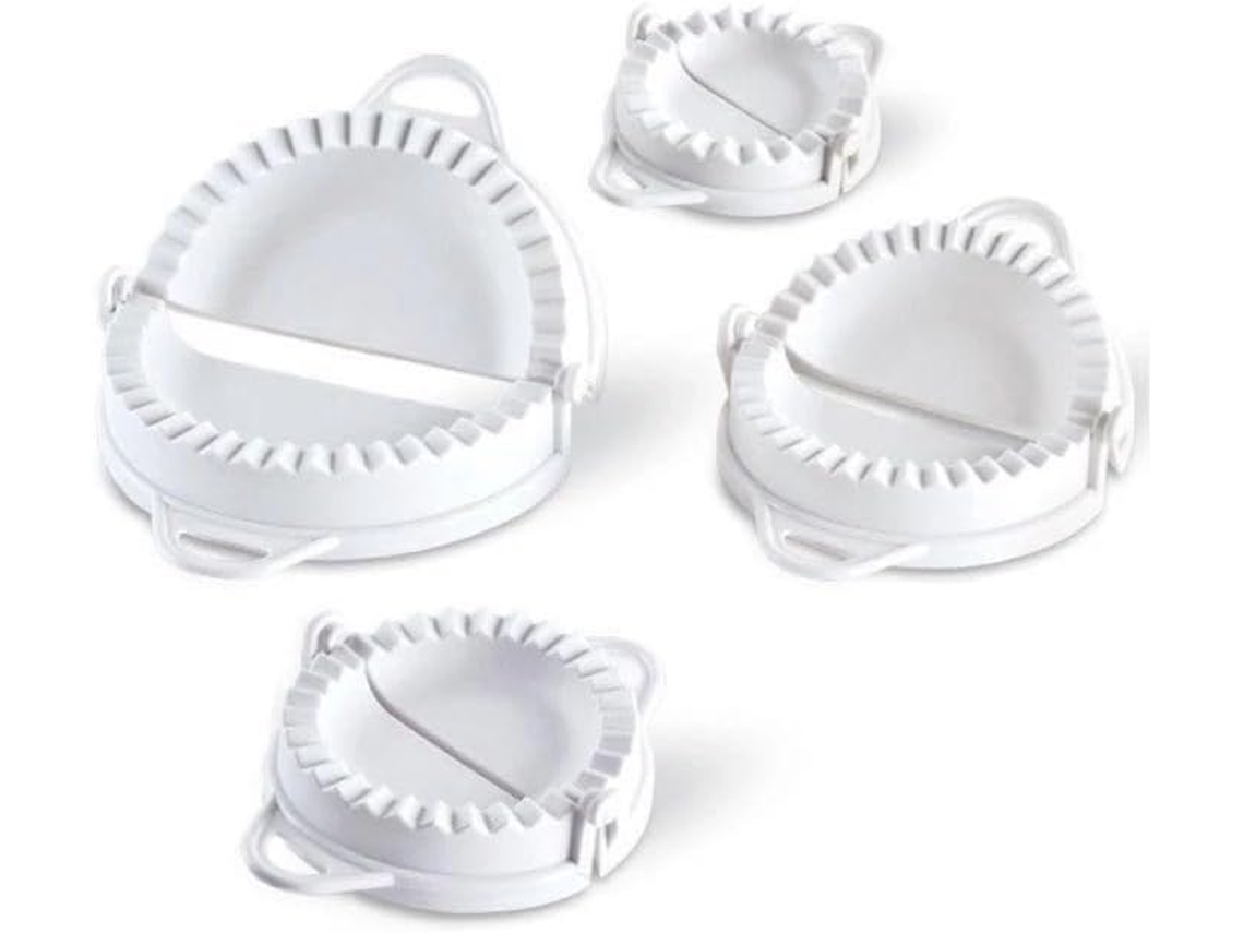 Kit para Moldar Bolos e Risoles, 4 Unidades, Plástico Branco Gokoco