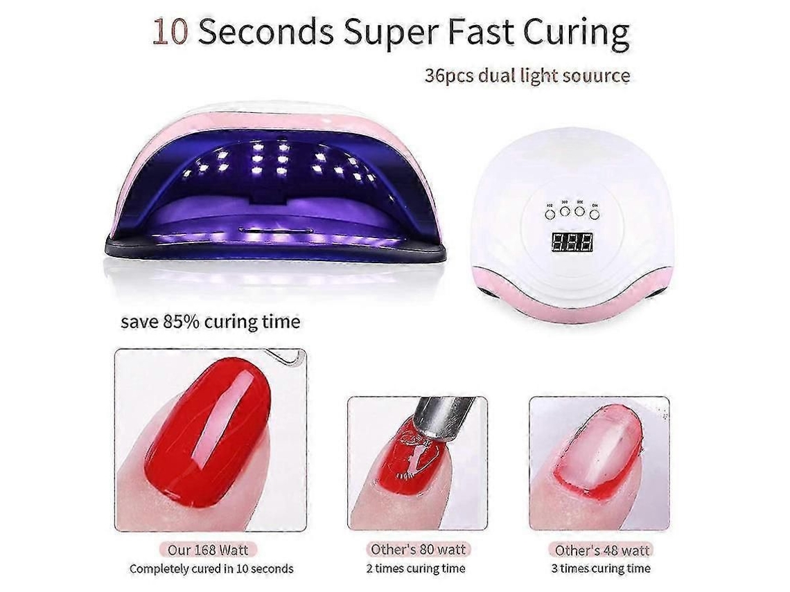 168w Uv Led Nail Lamp With Adjustable Timer GOKOCO