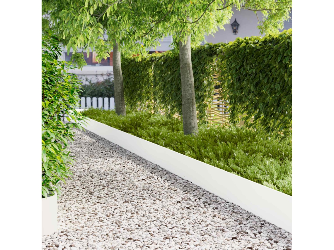 Vidaxl Acabamento Para Gramado 20 Unid. 103 X 30 Cm Aço Branco