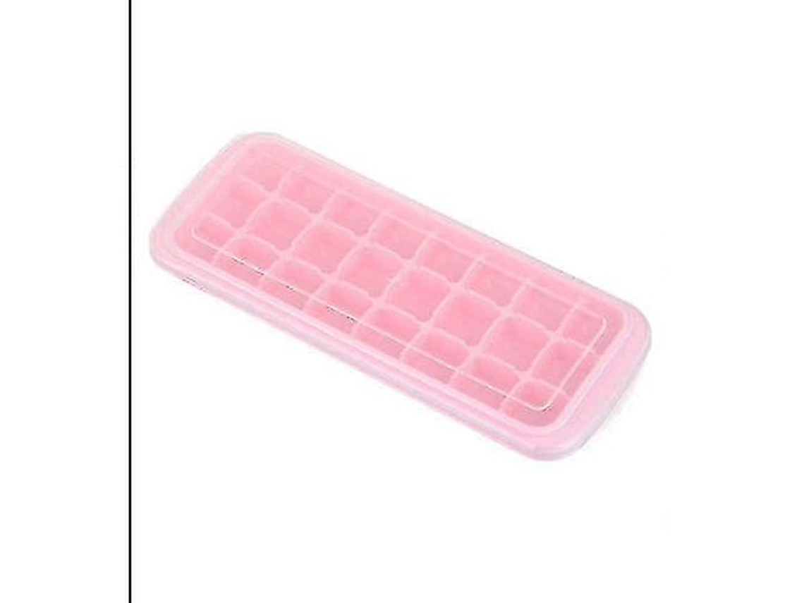 Moldes De Gelo De Silicone Com Tampa 25cm 2pcs Para Fazer Gelo Diy Cubos De Gelo Paletas Rosa