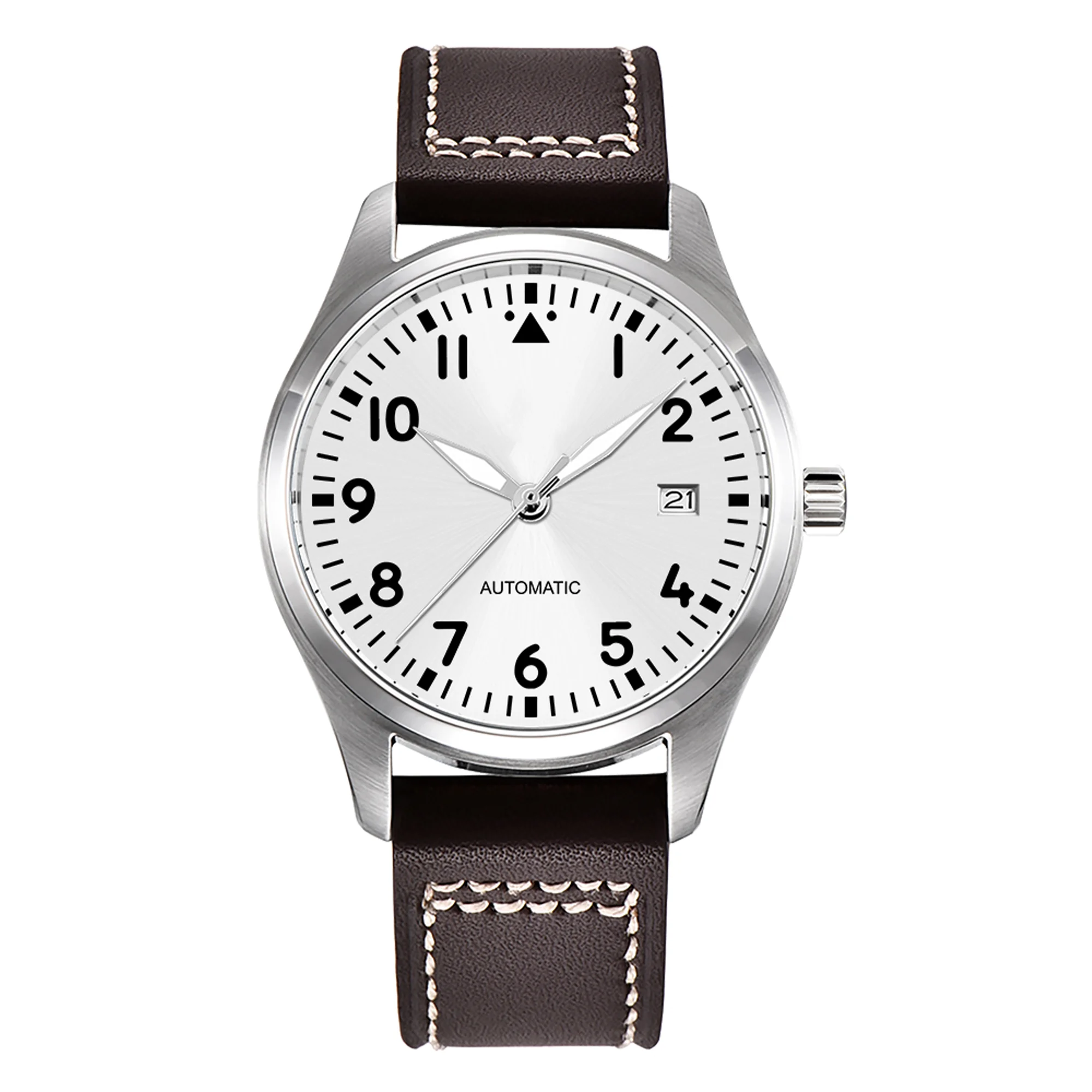 Relógio Masculino Automático Mecânico De Negócios (branco) 41 Mm, Cristal De Safira E Resistência À Água.