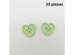20 Botões de Costura em Formato de Coração, Adequados para Costura, Acessórios de Vestuário Diy, Artesanato Decorativo, Etc. MDUG (verde)