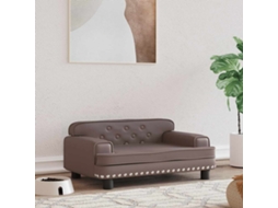 Vidaxl Cama 70x45x30 Cm Couro Artificial Castanho
