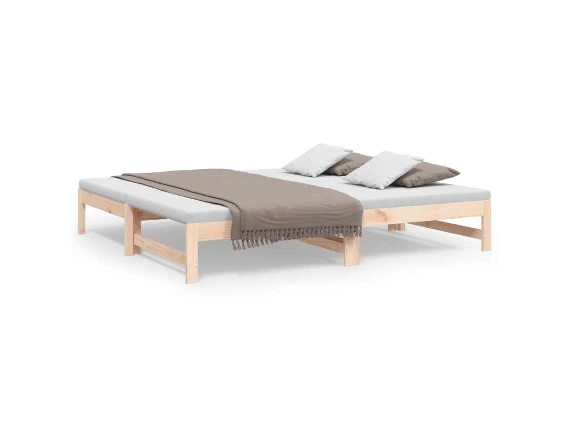 Sofá-cama VIDAXL Marrom Madeira (195.5x179x30 cm )
