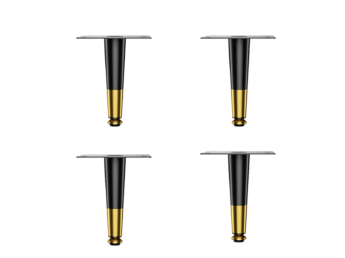 Pçs Pés De Móveis Preto E Dourado Cônico Reto L Inf