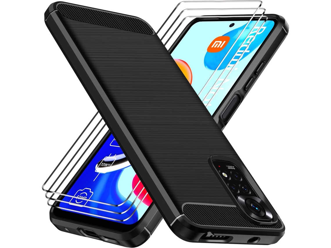 Capa Note Proteção Antichoc Militar Vidros Para Xiaomi Redmi Note 11 4g/11s 4g Hongwe. Preto