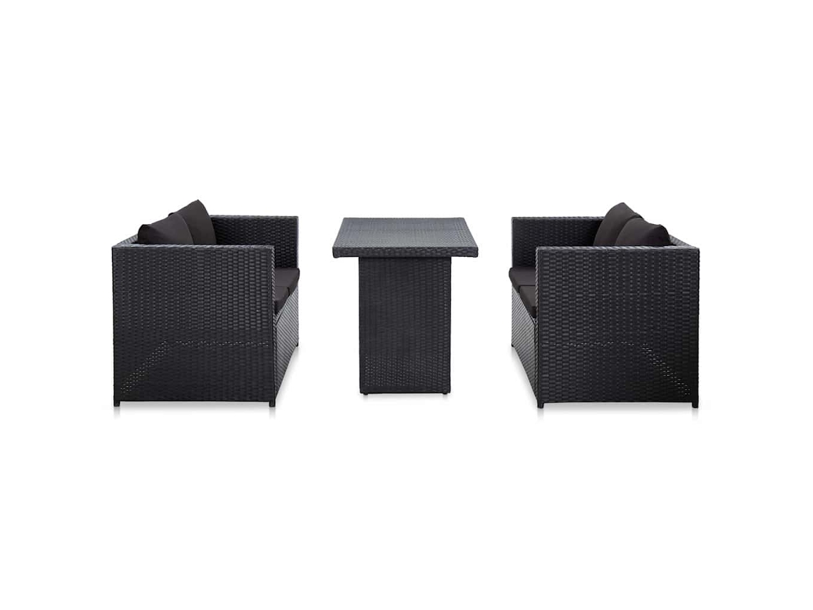 Sofa Set, Sofa Sets Vidaxl Preto Rattan / Vime (n/a)