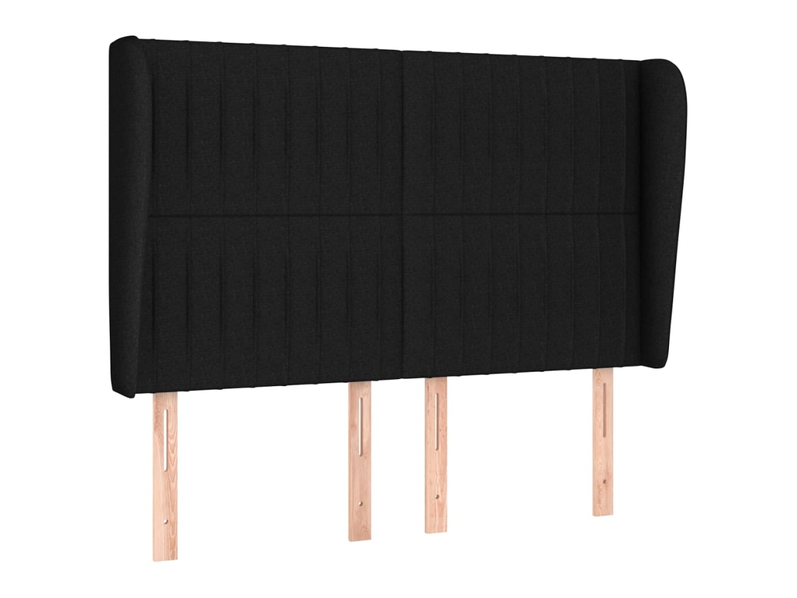 Cabeceira de Cama com Abas Tecido Preto MAISON EXCLUSIVE (147x23x118 cm)