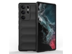 Capa Halinuia Para Samsung Galaxy S23 Ultra 5g Magic Shield Tpu Flanela Preta (proteção Integral, Interior Em Flanela)