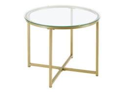 Mesa de Centro [EN.CASA] Alavieska  (Dourado - Vidro, aço sinterizado - 50 x 42 cm)