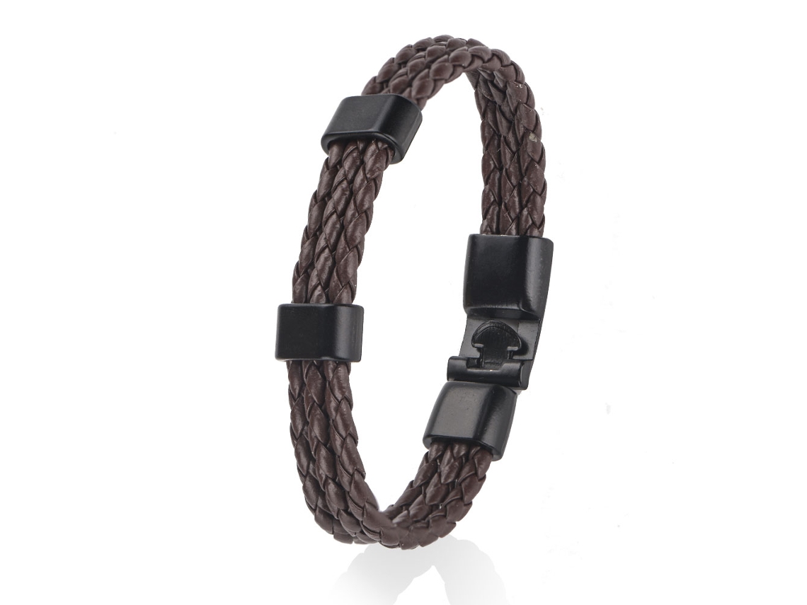 Pulseira Com Alça De Pu E Fivela De Liga
