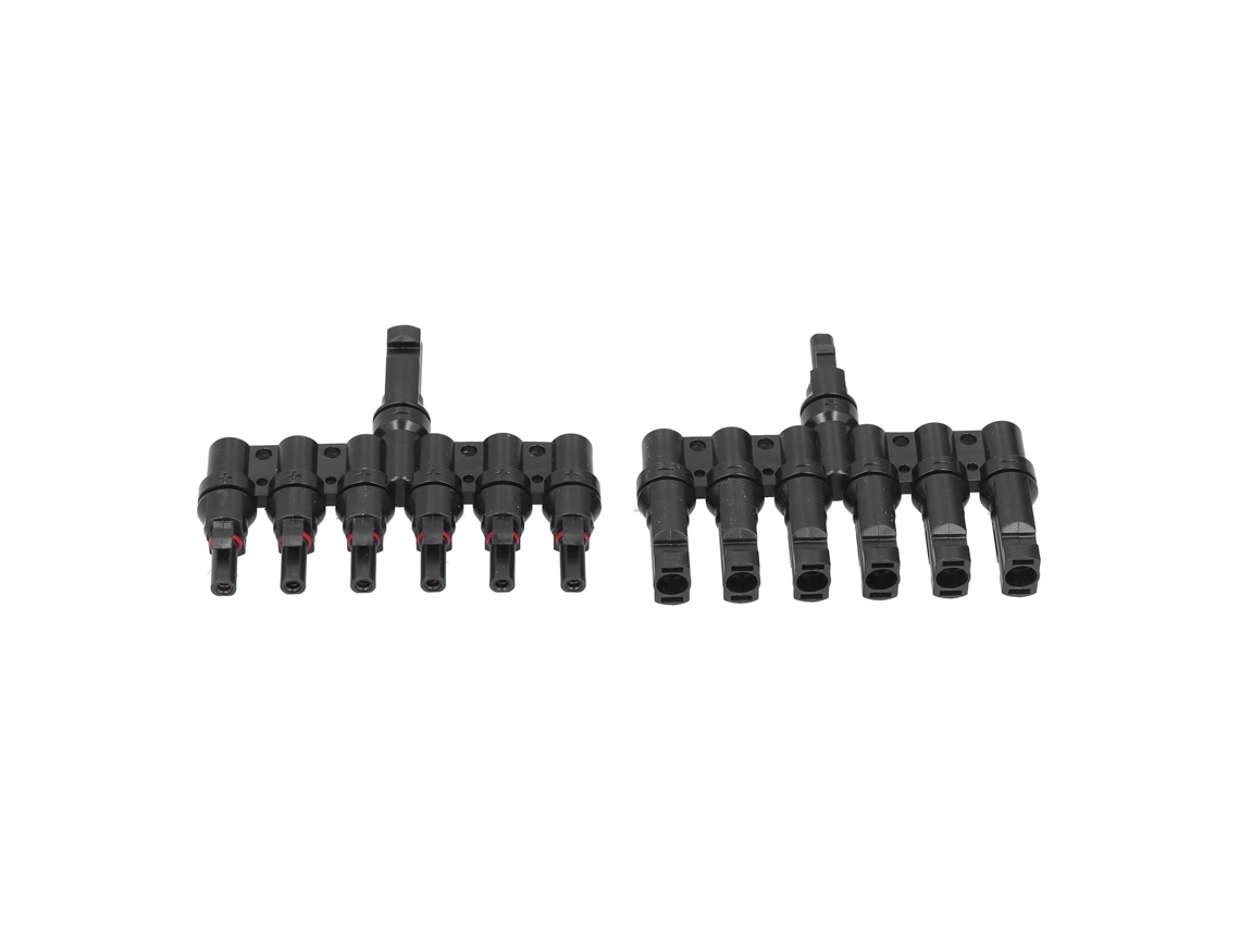 Conector de derivação para 1 a 6 painéis solares (adaptador de 6 vias, adequado para sistemas de gestão de energia)