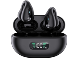 Auscultadores Bluetooth 48h JIAPEI, led, ganchos, microfone, azul