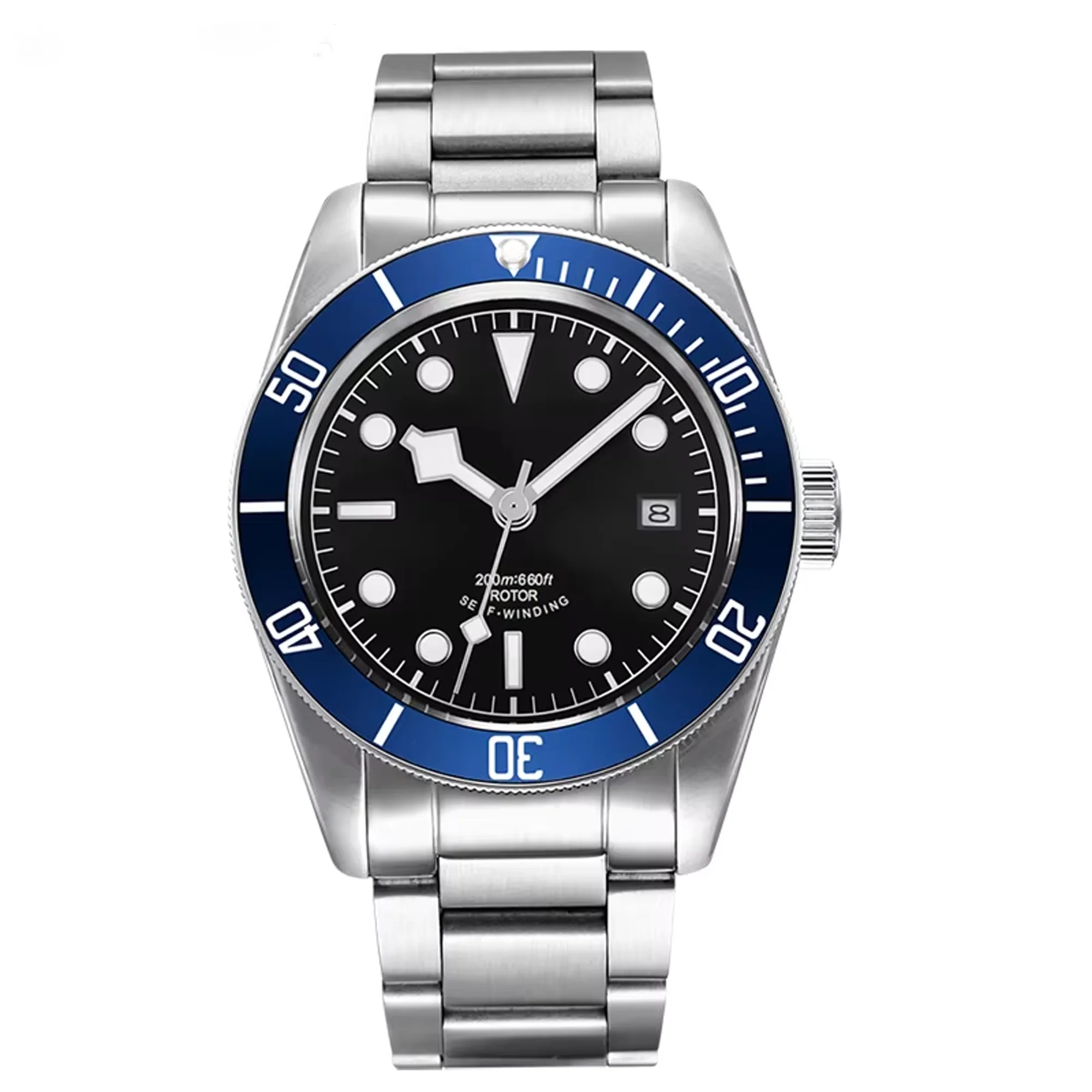 (azul) Relógio Masculino Automático Mecânico De Negócios De 41 Mm, Resistente À Água E Luminoso.