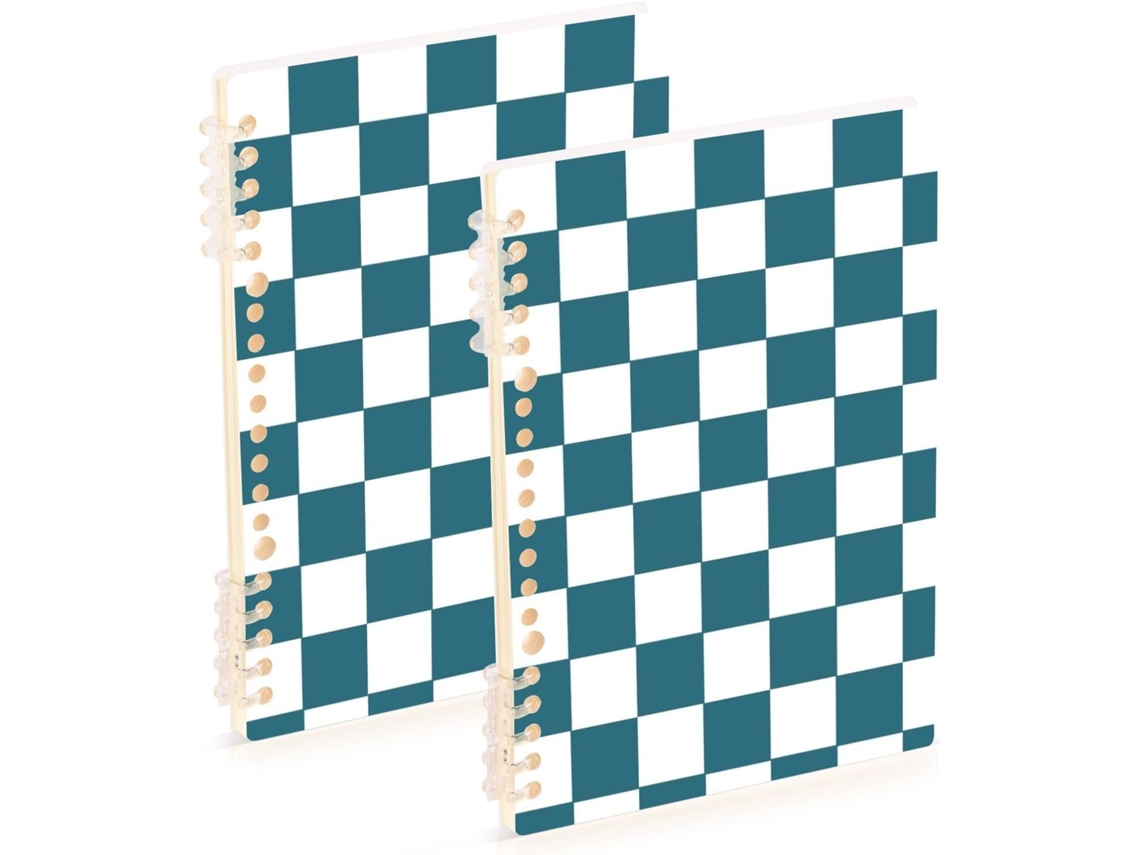 Conjunto de 2 Cadernos Espiral A5 Resistentes, Verde e Branco, 21,1 X 14,5 Cm, para Escola Escritório. Cm