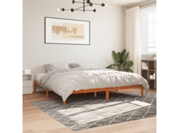 Vidaxl Cama Sem Colchão 200x200 Cm Pinho Maciço Castanho-mel