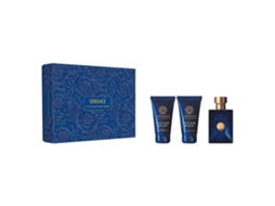 Conjunto de presente Pour Homme Dylan Blue Eau De Toilette 50ml, Bálsamo pós-barba 50ml, Gel de banho 50ml Versace