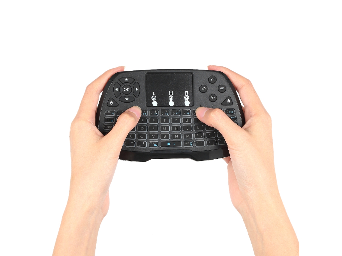Aetheria teclado Sem Fio 2.4ghz com Touchpad e Retroiluminação 4 Cores para Smart Tv Android Tv Box Pc