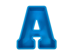 Mold De Letras Do Alfabeto Em 3d Para Bolo, Cera, Sabão E Resina - Reutilizável E Flexível (cor Azul) A