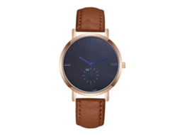 Reloj Analógico De Cuarzo Con Correa De Cuero Pu Hombre Para Negocios Y Deportes (café Claro)