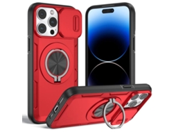 Capa Zruxe Compativel Com Iphone 14 Pro (magsafe - Suporte Giratorio - Vermelha)