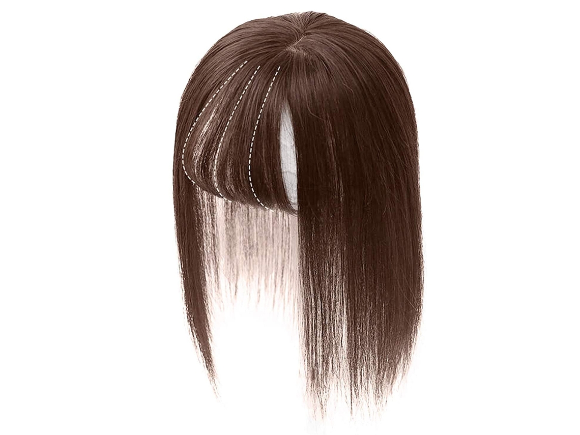 Primerox topo de Cabelo Clip On Silk Base 35cm com Fio Humano para Mulheres Cabelo Fino