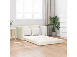 Vidaxl Sofá-cama Creme 204 X 122 X 60 Cm Veludo