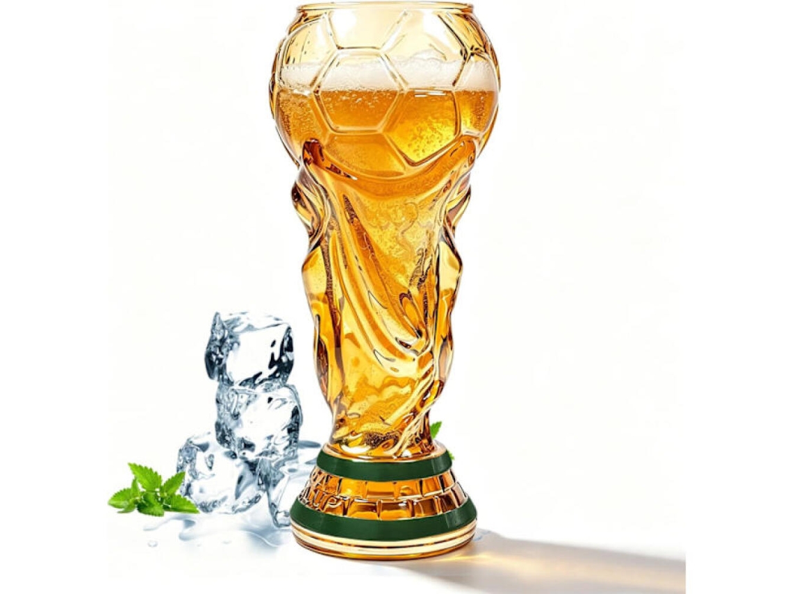 Caneca de Cerveja de 500 Ml com o Tema de Futebol, Copo Transparente com o Troféu, Coquetéis e Refrigerantes AQUAFORGE