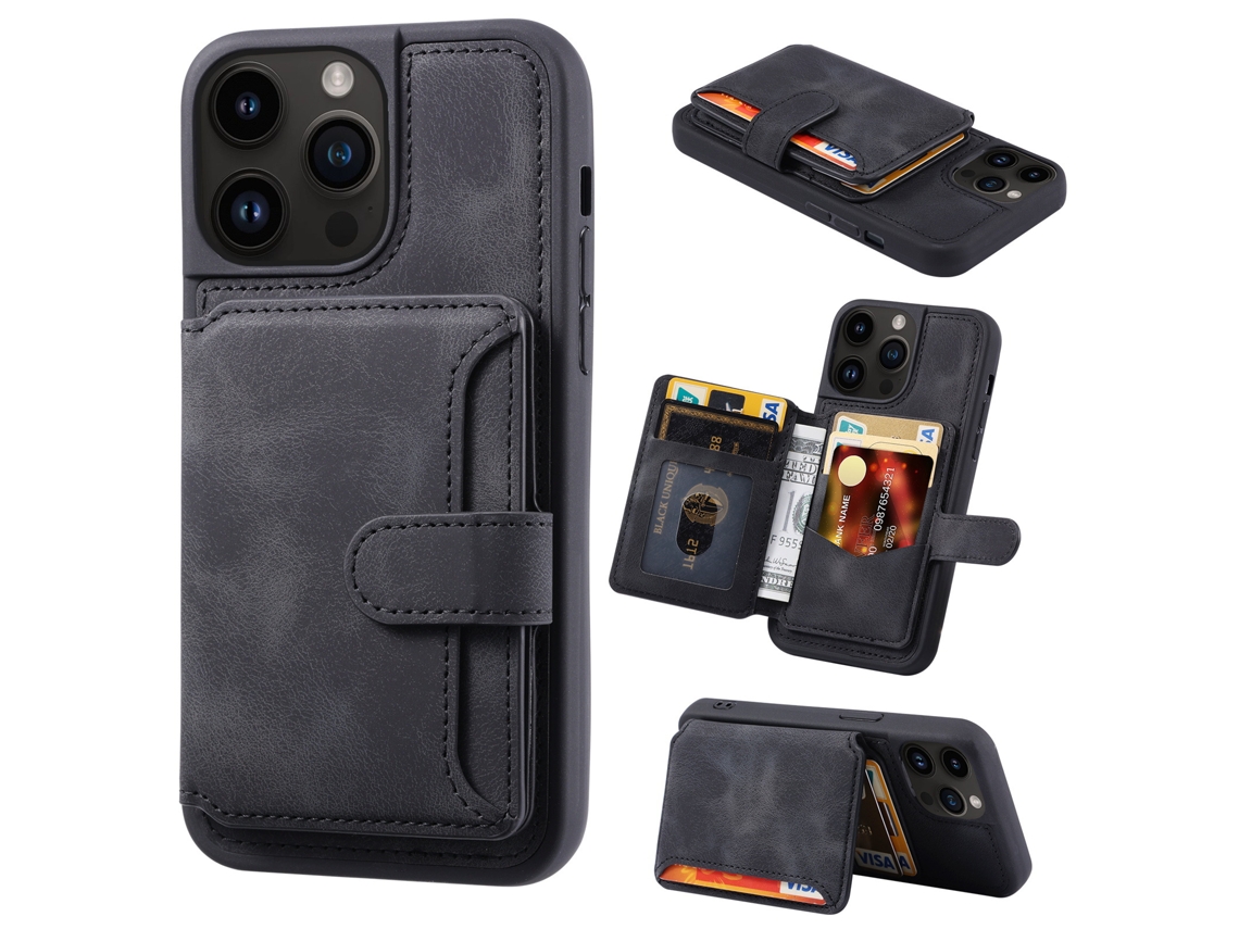 Capa Protetora De Couro Para Iphone 16 (preta)