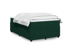 Vidaxl Cama Boxspring com Colchão 120x200 Cm Veludo Verde escuro